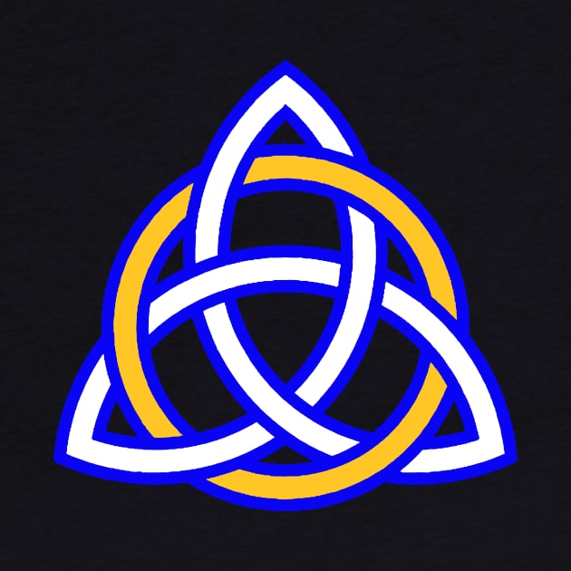 Scottish Blue Triquetra with Gold Ring by QAFWarlock